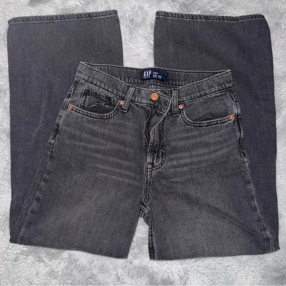 Black/grey GAP high waisted wide leg jeans